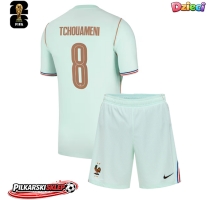 Francja Aurelien Tchouameni #8 Koszulka Wyjazdowa dzieci MŚ 2026 Krótki Rękaw (+ krótkie spodenki)